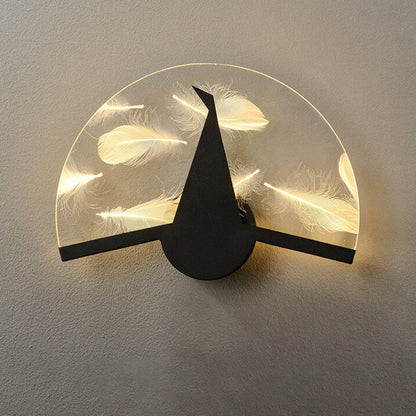 Light Feather Effect Acrylic Geometric LED Wall Sconce Lamp