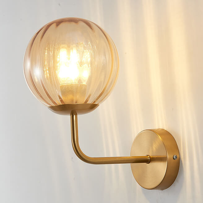 Luxury Round Ball Iron Glass 1-Light Wall Sconce Lamp
