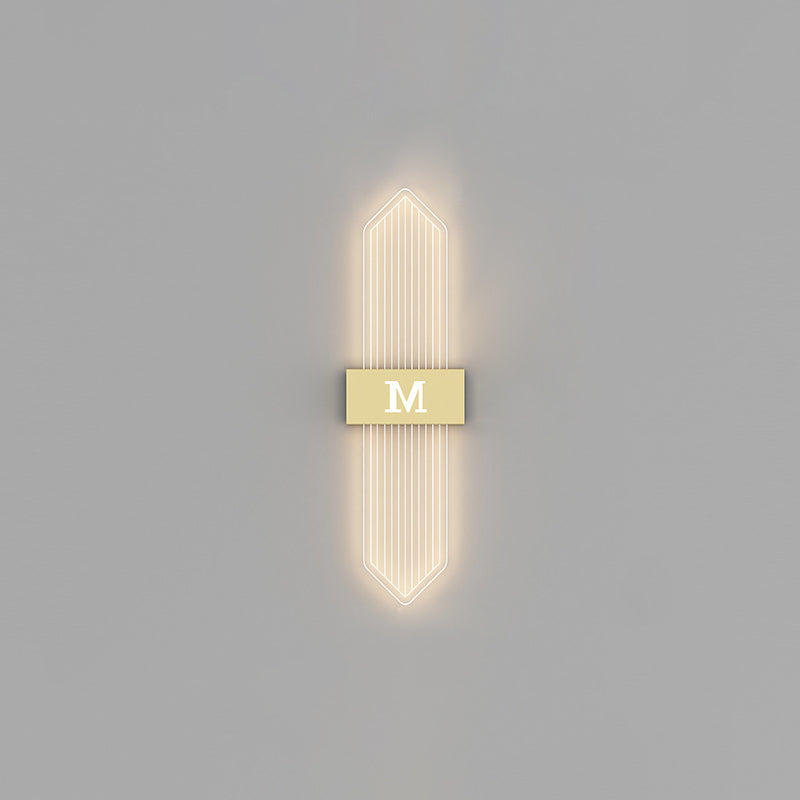 Iron Acrylic Elliptical Strip Pointed LED Wall Sconce Lamp