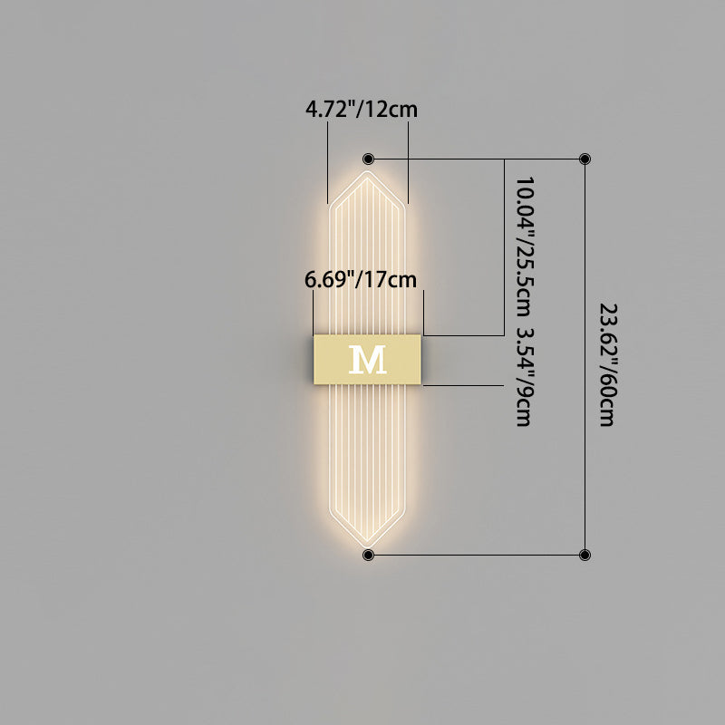 Iron Acrylic Elliptical Strip Pointed LED Wall Sconce Lamp