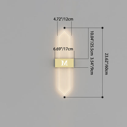 Iron Acrylic Elliptical Strip Pointed LED Wall Sconce Lamp