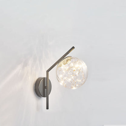 European Full Star Iron Glass Ball LED Wall Sconce Lamp
