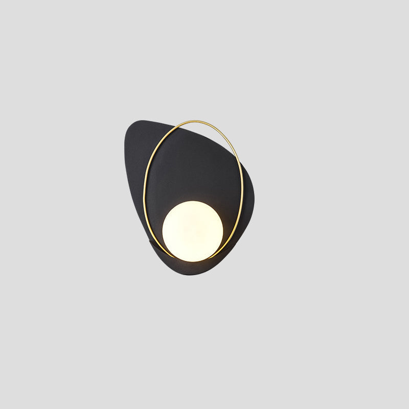Deco Geometric Iron Round Shade 1-Light Wall Sconce Lamp