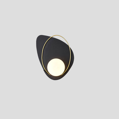 Deco Geometric Iron Round Shade 1-Light Wall Sconce Lamp