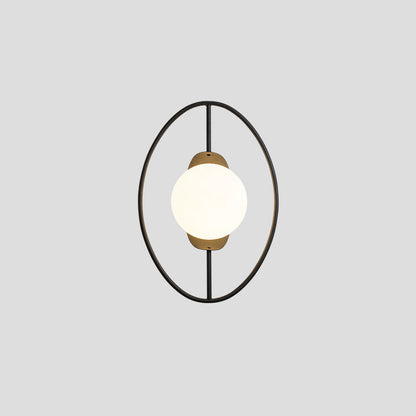 Nordic Iron Glass Oval Ball 1-Light Wall Sconce Lamp