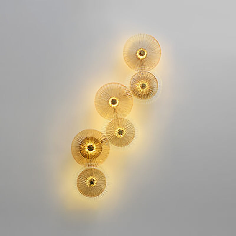 Light Glass Lotus Leaf Shape Iron LED Wall Sconce Lamp