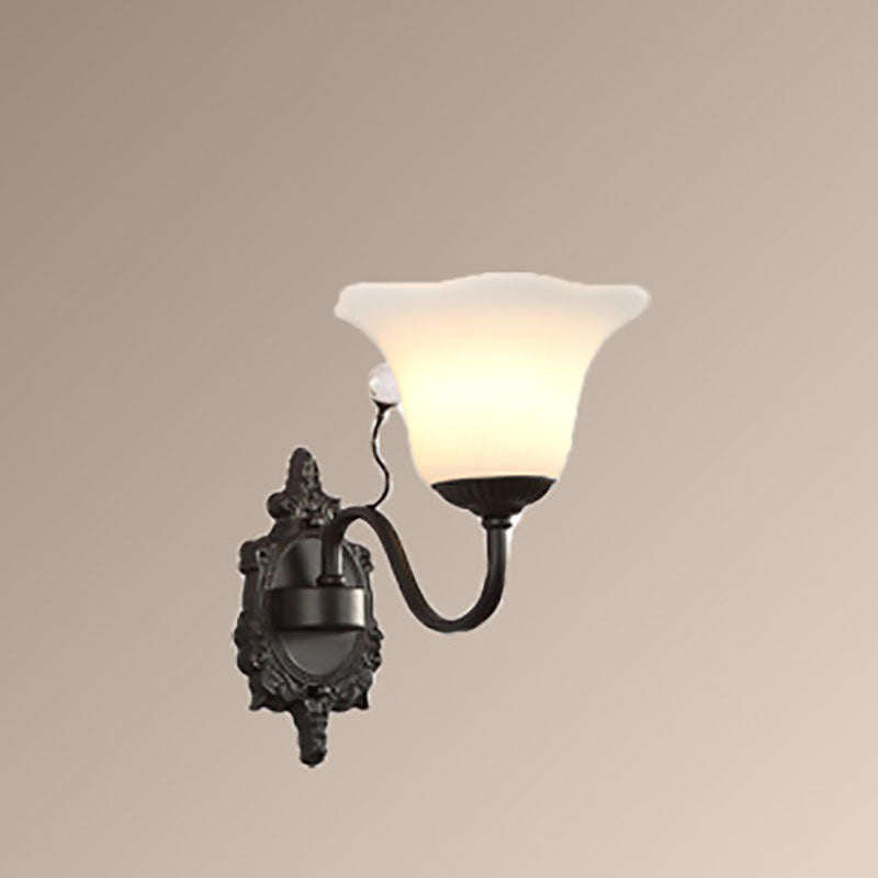 Scandinavian Cup Glass Hardware 1-Light Wall Sconce Lamp