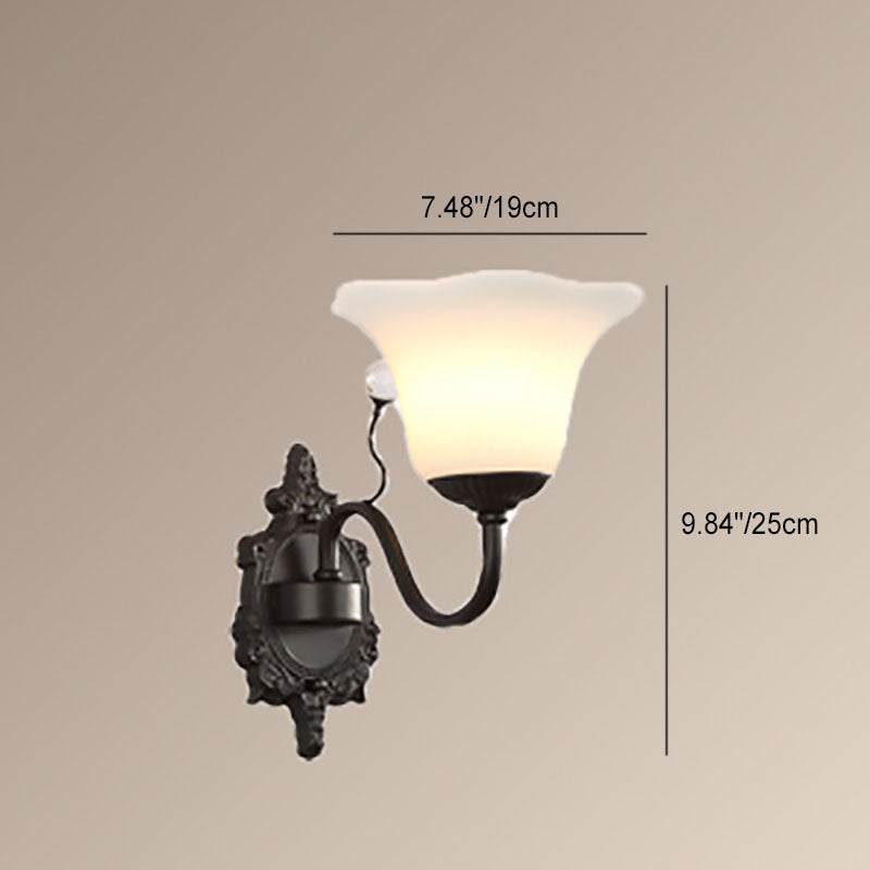Scandinavian Cup Glass Hardware 1-Light Wall Sconce Lamp