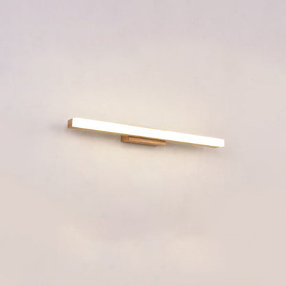 Nordic Minimalist Wooden Long Strip Vanity Light LED Wall Sconce Lamp
