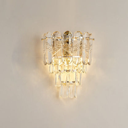 Brilliant Crystal Stack Iron 2-Light Wall Sconce Lamp