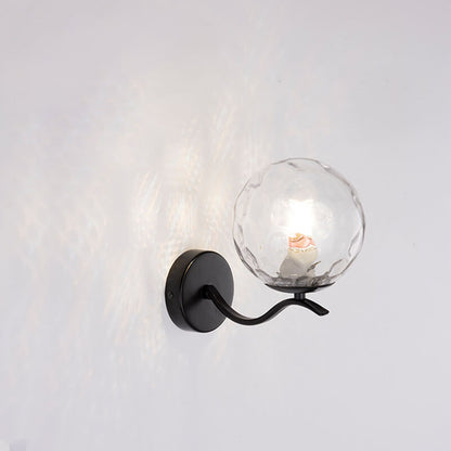 Iron Spherical Glass Lampshade 1-Light Wall Sconce Lamp