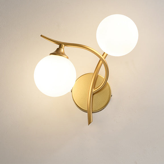 Simplicity Spherical Glass Shade 2-Light Wall Sconce Lamp