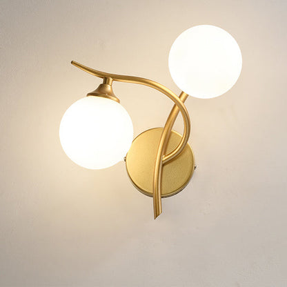 Simplicity Spherical Glass Shade 2-Light Wall Sconce Lamp