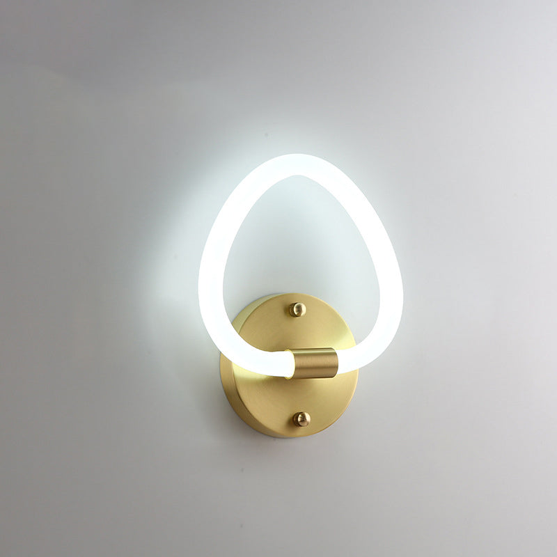 Brass Oval Figure Six Eight Letter LED Wall Sconce Lamp