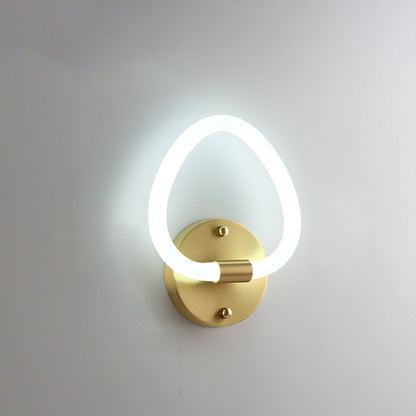 Brass Oval Figure Six Eight Letter LED Wall Sconce Lamp