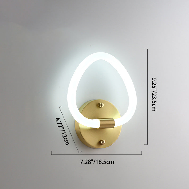 Brass Oval Figure Six Eight Letter LED Wall Sconce Lamp