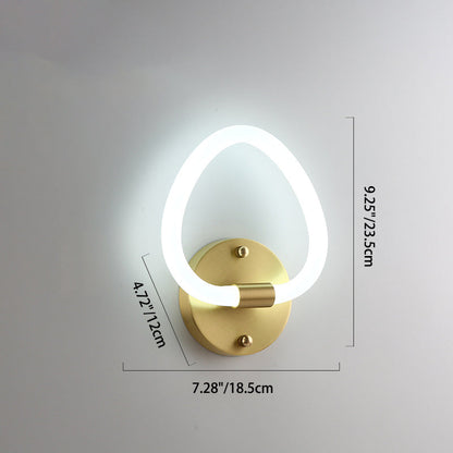 Brass Oval Figure Six Eight Letter LED Wall Sconce Lamp