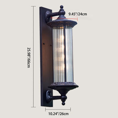 Waterproof Aluminum Glass Cylinder 1-Light Wall Sconce Lamp