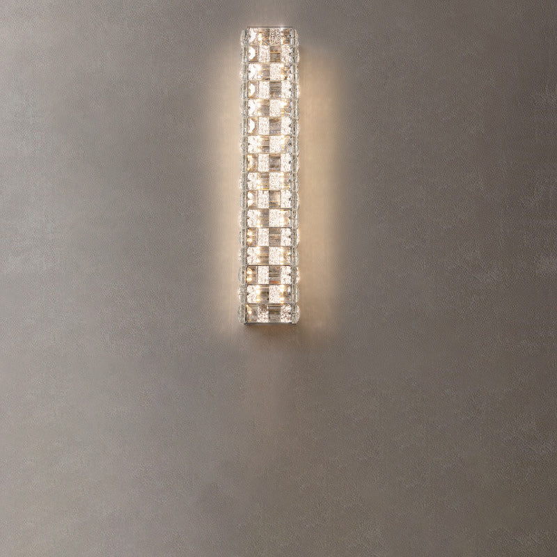 Rectangle Stainless Steel Crystal LED Wall Sconce Lamp