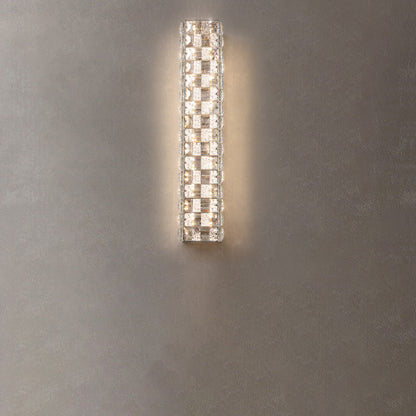 Rectangle Stainless Steel Crystal LED Wall Sconce Lamp