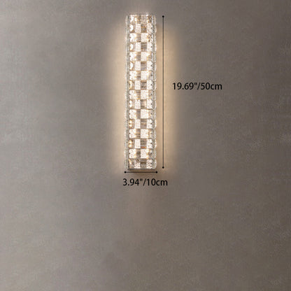 Rectangle Stainless Steel Crystal LED Wall Sconce Lamp