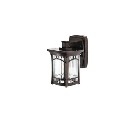 Square Carved 1-Light Outdoor Waterproof Wall Sconce Lamp