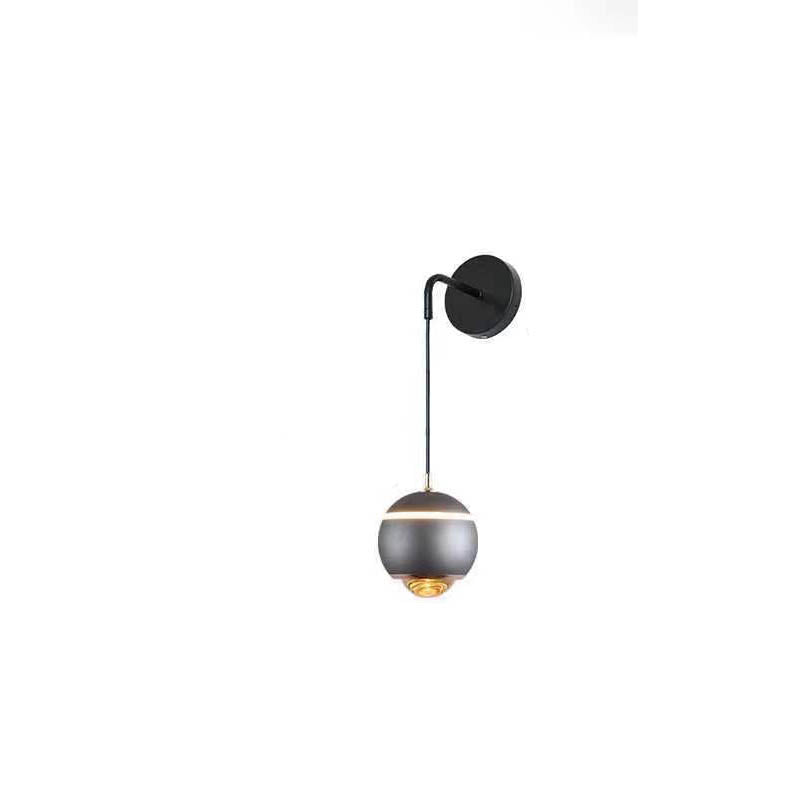 Minimalist Round Ball Aluminum Glass LED Wall Sconce Lamp