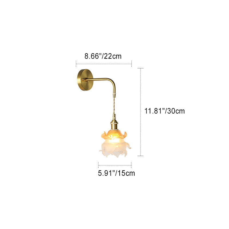 French Cylinder Ball Copper Glass 1-Light Wall Sconce Lamp