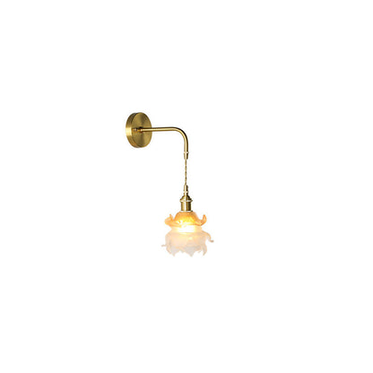 French Cylinder Ball Copper Glass 1-Light Wall Sconce Lamp