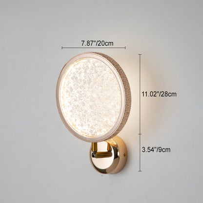 Rose Iron Circle Ring Acrylic Shade LED Wall Sconce Lamp