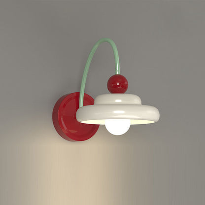 Disc Spherical Iron Glass 1-Light Wall Sconce Lamp