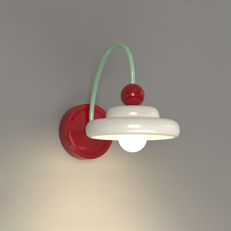 Cone Double Layer Disc Iron Glass 1-Light Wall Sconce Lamp