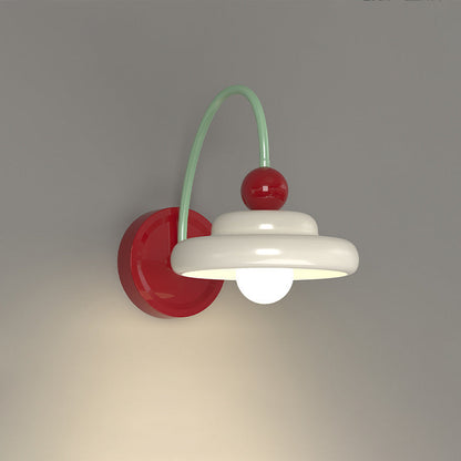 Cone Double Layer Disc Iron Glass 1-Light Wall Sconce Lamp