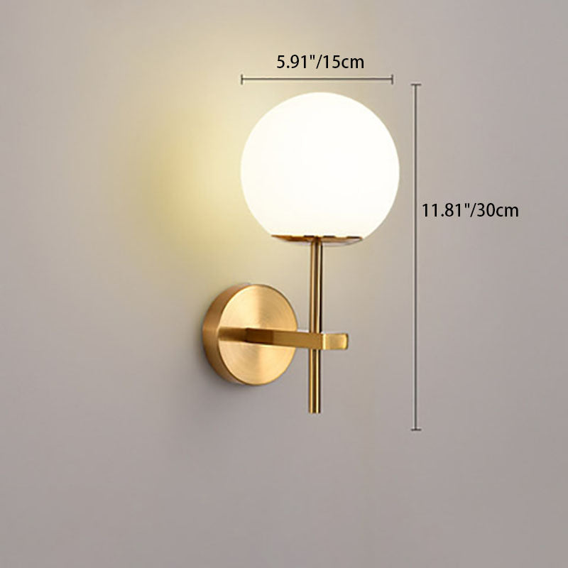 Scandinavian Round Ball Iron Glass 1-Light Wall Sconce Lamp