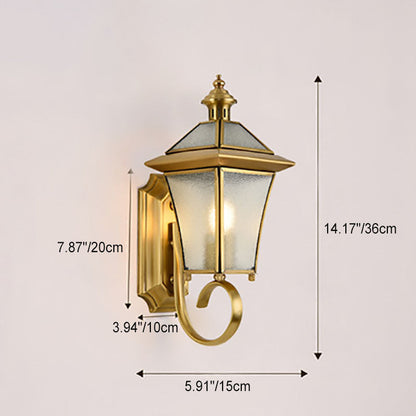 Quadrilateral Waterproof 1-Light Outdoor Wall Sconce Lamp