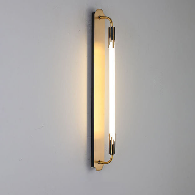 Minimalist All Copper Straight Strip LED Wall Sconce Lamp