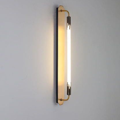 Minimalist All Copper Straight Strip LED Wall Sconce Lamp