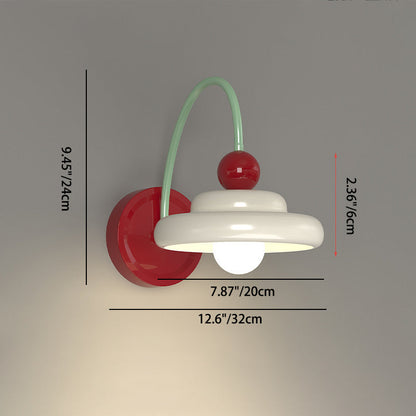 Cone Double Layer Disc Iron Glass 1-Light Wall Sconce Lamp