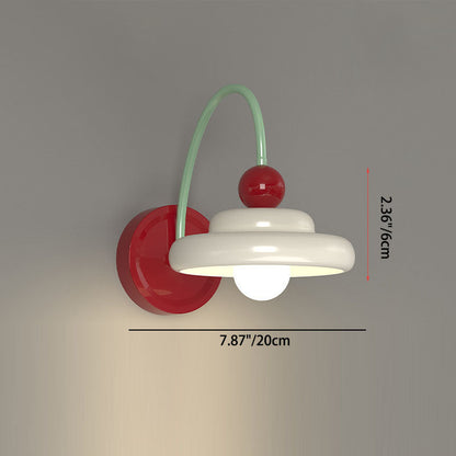 Disc Spherical Iron Glass 1-Light Wall Sconce Lamp