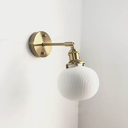 Japanese Oval Brass Lucite 1-Light Wall Sconce Lamp