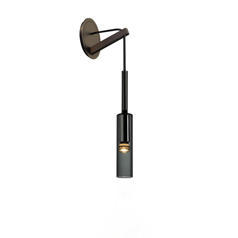Cylinder Full Copper Crystal 1-Light Wall Sconce Lamp
