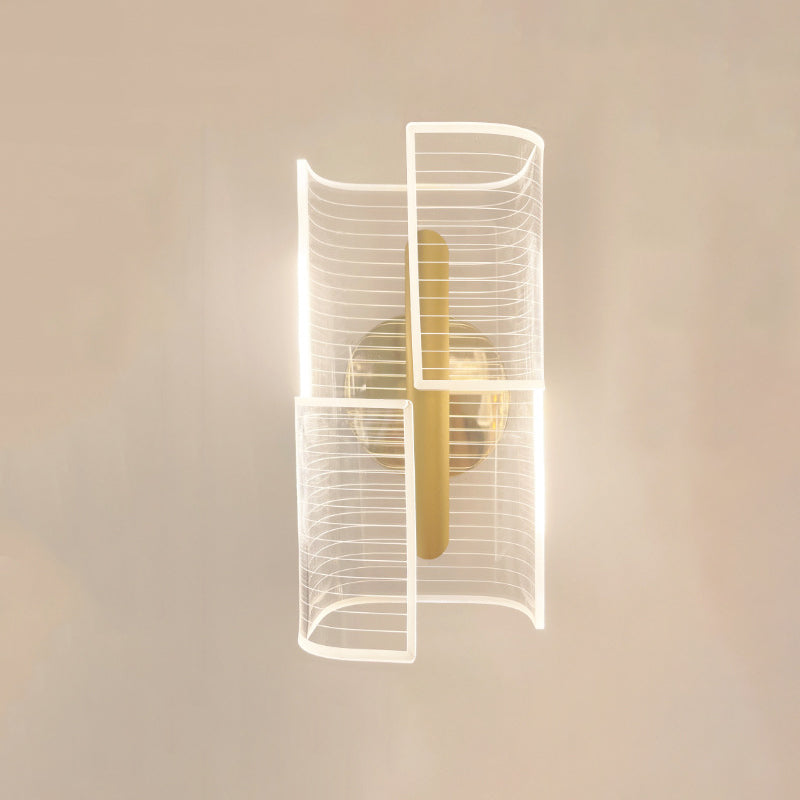 Iron Column Cut Lozenge Line LED Wall Sconce Lamp