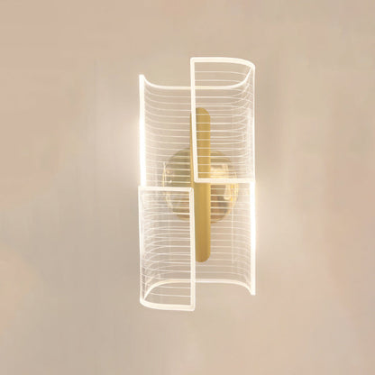 Iron Column Cut Lozenge Line LED Wall Sconce Lamp
