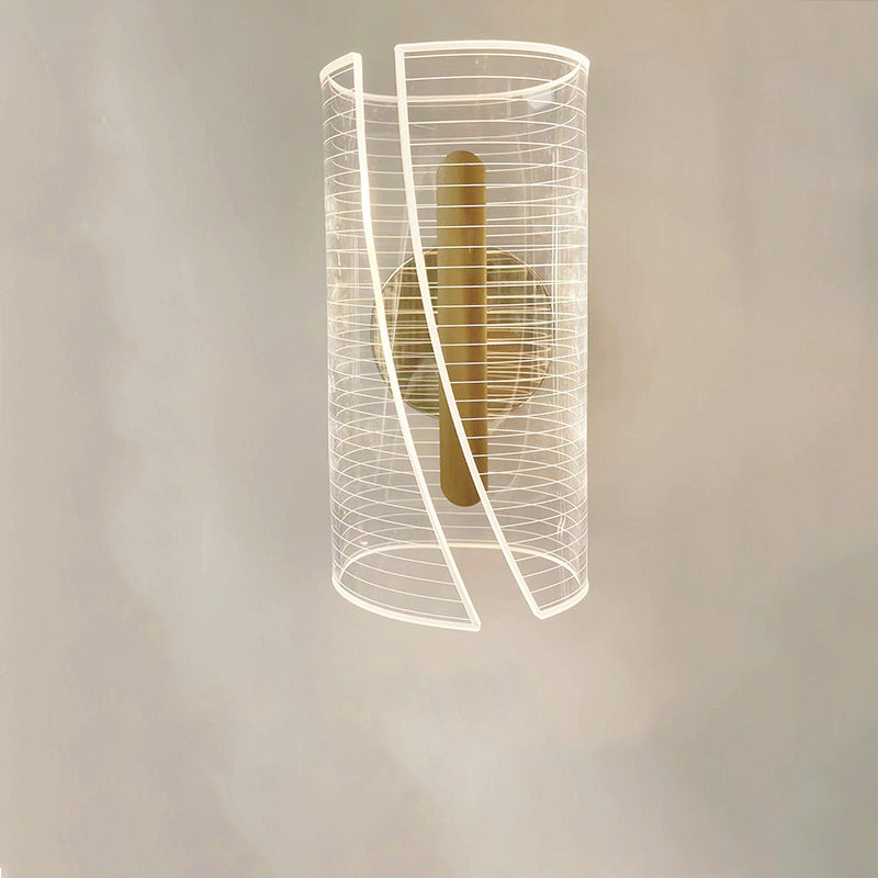 Modern Luxury Iron Acrylic Cylinder Cutting Line LED
