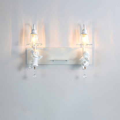Creative Angel Petal Resin Glass 1/2 Light Wall Sconce Lamp