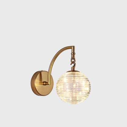 Round Ball Antler Iron Glass LED Wall Sconce Lamp