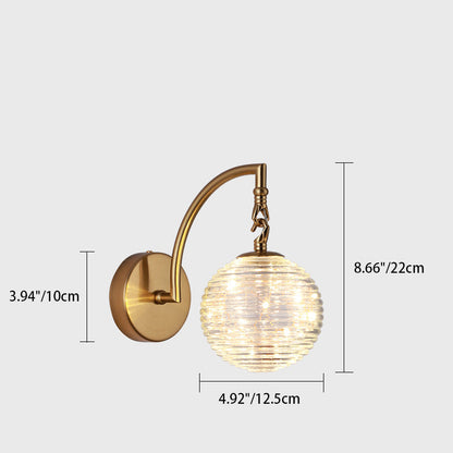 Round Ball Antler Iron Glass LED Wall Sconce Lamp
