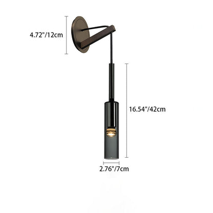 Cylinder Full Copper Crystal 1-Light Wall Sconce Lamp