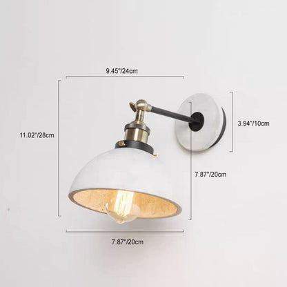 Round Flared Aluminum Cement 1-Light Wall Sconce Lamp