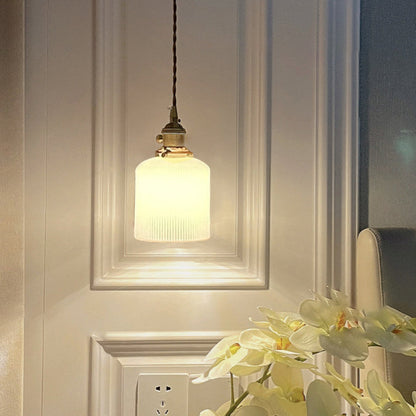 Round Cylinder Flower Brass Glass 1-Light Wall Sconce Lamp